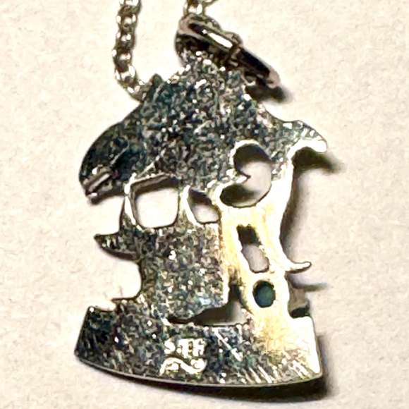 Vintage 80’s Pisces Zodiac Sterling Pendant & Chain Turquoise Coloured Bead - Picture 4 of 8